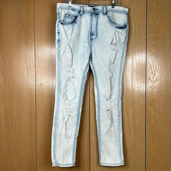 Zumiez Empyre/Skeletor Skinny Jeans-Light aged ripp jeans Size 36 - Picture 1 of 9